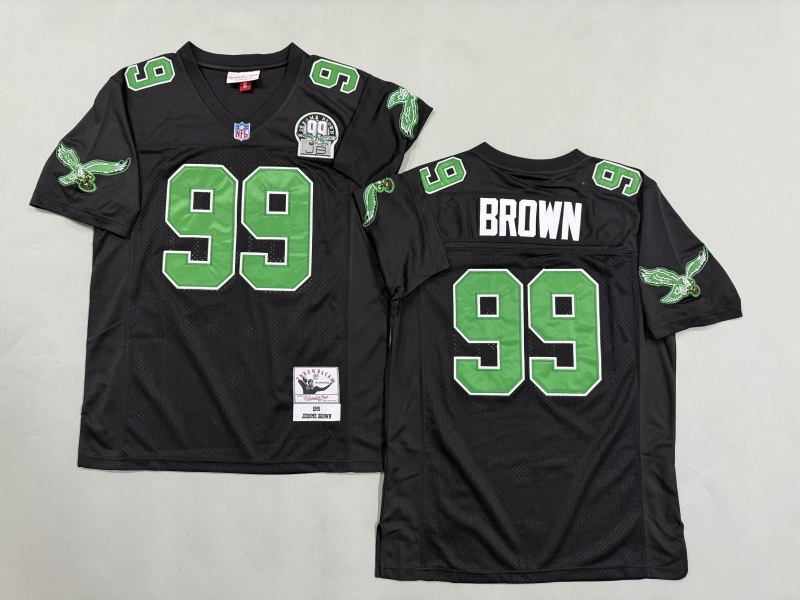 Men 2025 Philadelphia Eagles #99 Brown black Throwback Limited NFL Jersey style 001->philadelphia eagles->NFL Jersey